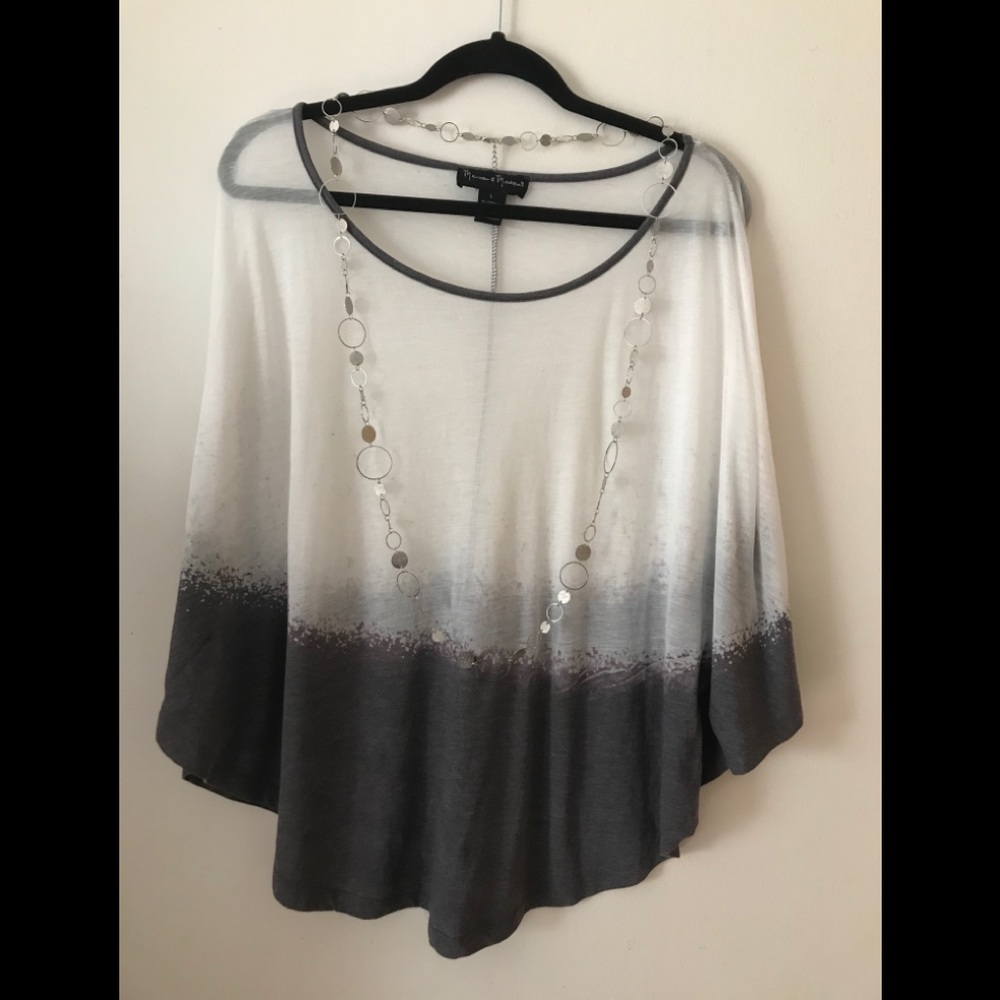 White Black Poncho